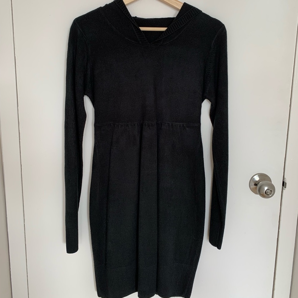 Black Wool Long Sleeve Dress by Oxxo, Size S